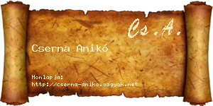 Cserna Anikó névjegykártya
